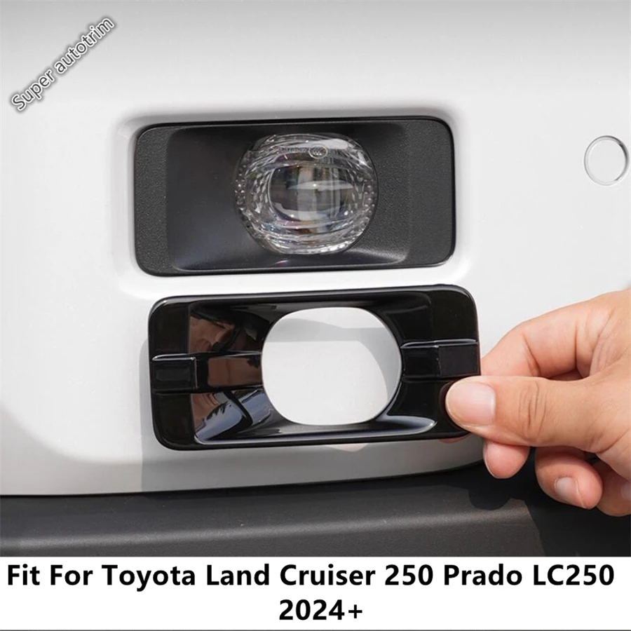 

Car Front Fog Light Lamp Frame Cover Trim ABS Black / Carbon Fiber Accessories For Toyota Land Cruiser Prado 250 LC250 2024 2025