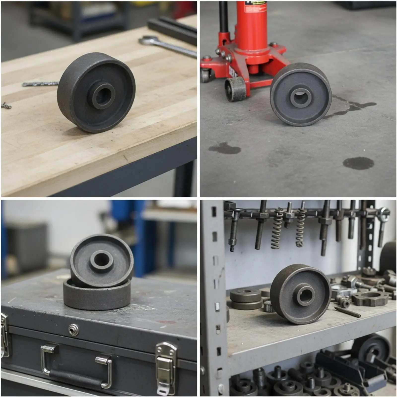 Heavy Duty Caster Wheel Tray for Floor Jack Replacement Steel Low Profile Mounting Base Garage Industrial Tool
