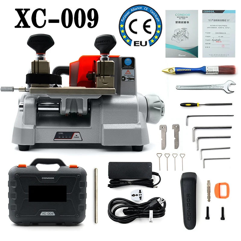 XC-009 Manual key cutter Key cutting machine Milling cutter with built-in battery for most bikes, cars & door locks keys