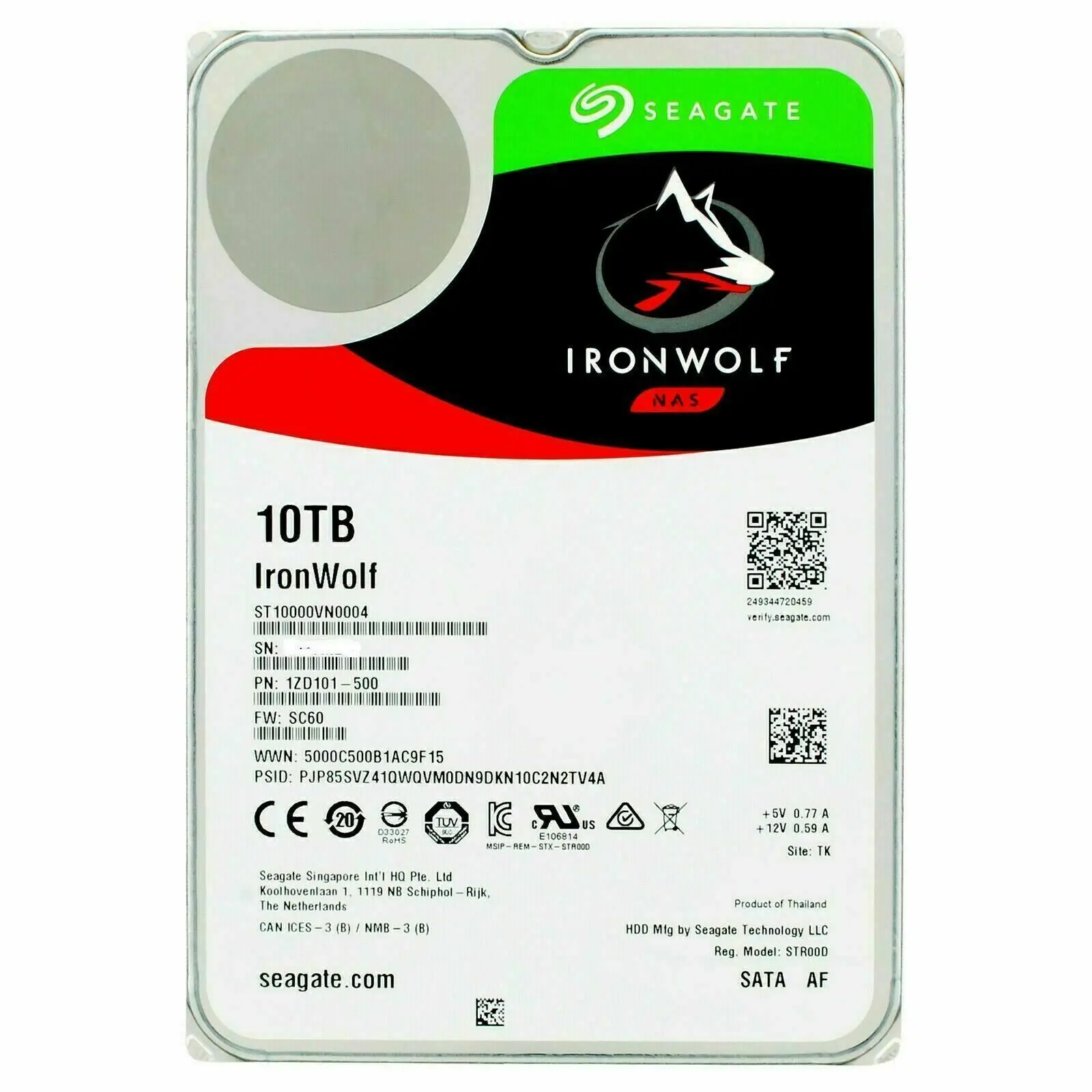 For Seagate IronWolf Pro ST10000VN0004 10TB 7200 RPM 256MB Cache SATA 6.0Gb/s 3.5