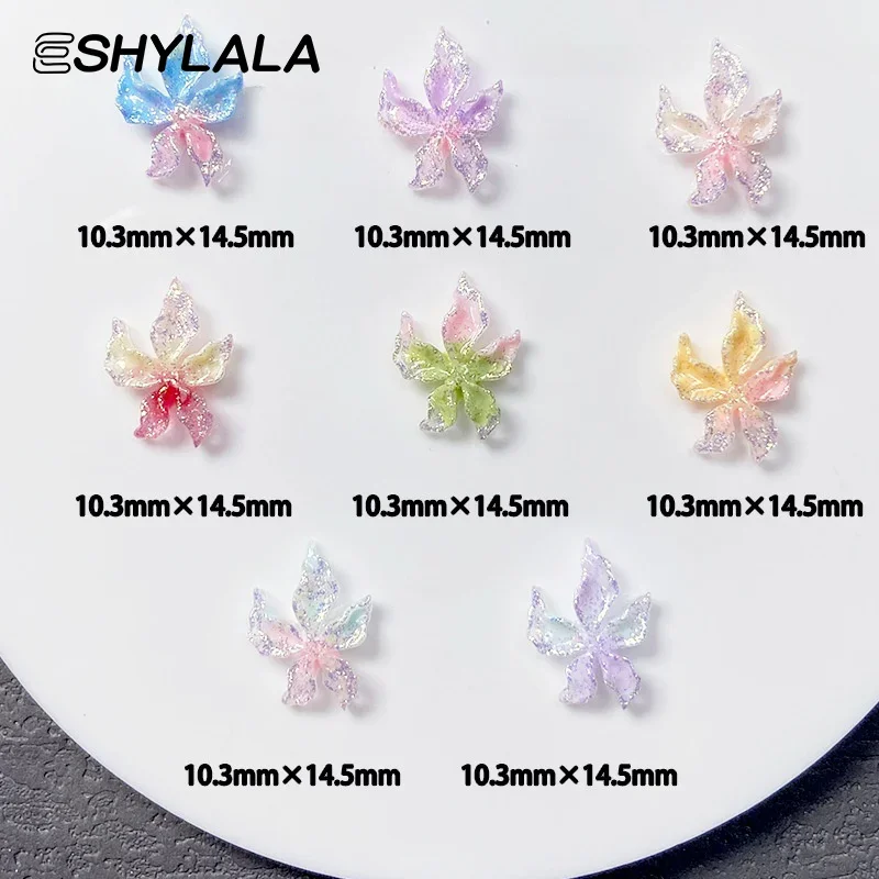 20 piezas mezcla de resina para decoración de uñas, pequeña flor colorida, diseño de encanto para uñas, dijes luminosos, diamantes de imitación, manualidades Diy para decoración 3d de uñas