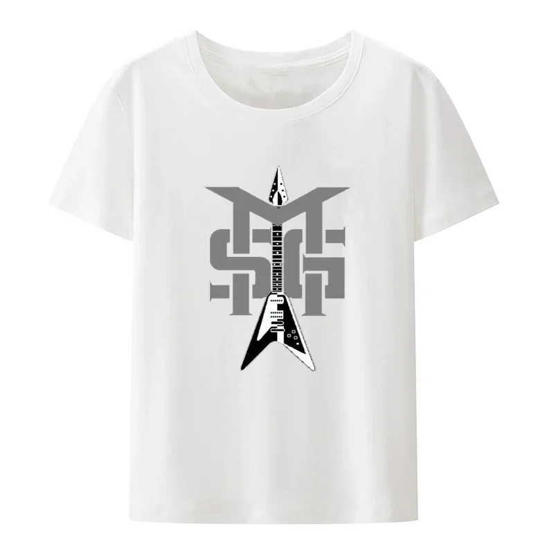 MICHAEL Schenker เสื้อโลโก้วงร็อคย้อนยุคผู้ชายผู้หญิงเสื้อฮิปฮอปแขนสั้นเสื้อลำลองแฟชั่น