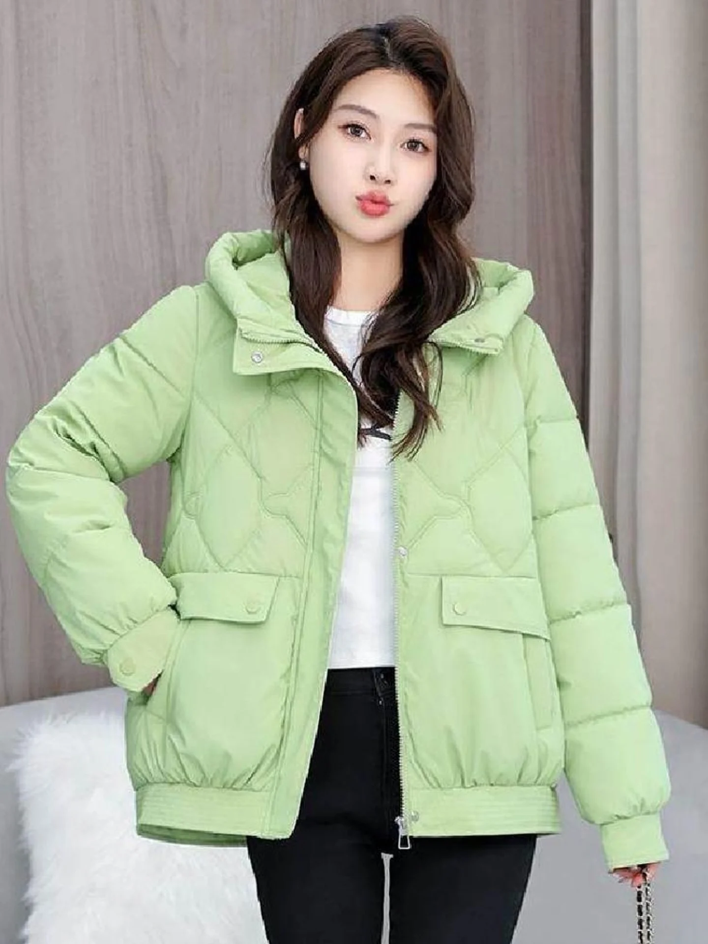 2025-new-women's-cotton-padded-jaet-hooded-wa-free-faionable-loose-ort-down-coat-two-piece-set-warm-comfortable