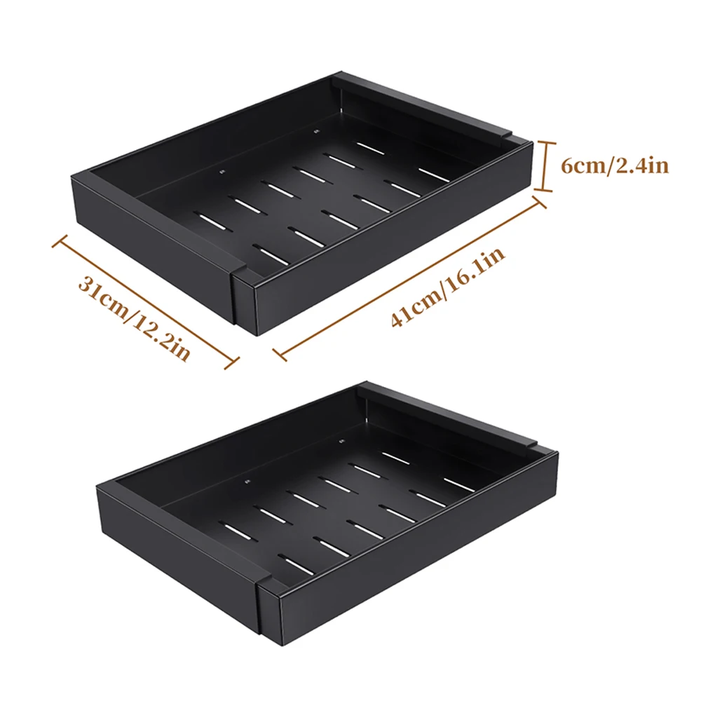 1/2 Stück Ausziehbarer Schubladenorganizer Küchenaufbewahrungsregal ohne Bohren, erweiterbar, unter der Spüle, für Gewürzboxen, leise Gleitschublade, Schalen- und Geschirrregal, Küchengewürzregal