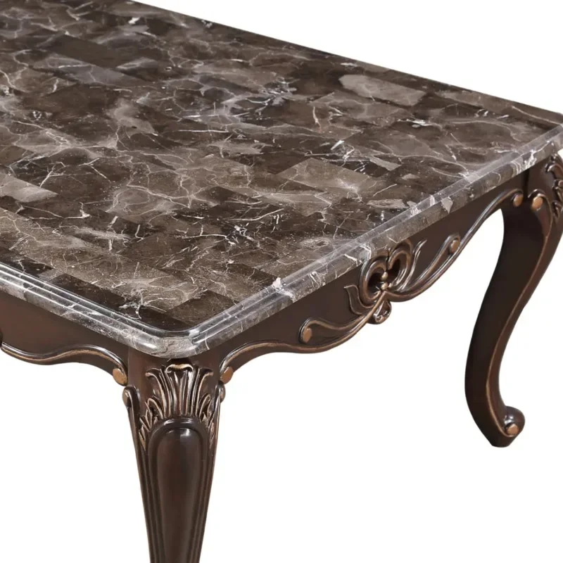 American country home carved gold painted marble solid wood coffee table European style retro coffee table old custom tea table