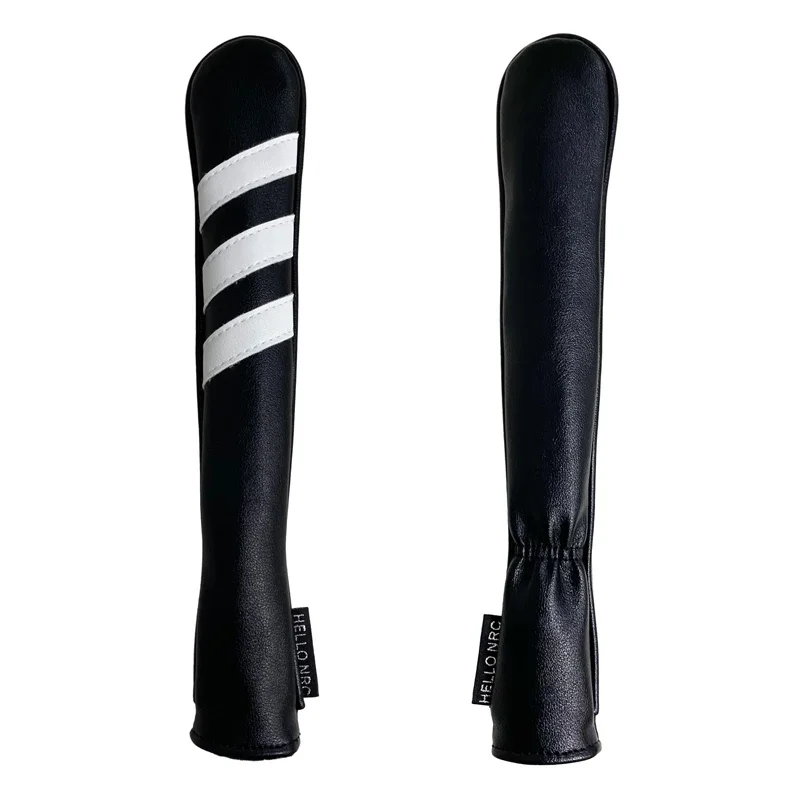 Golf Alignment Rod Cover Striped Case Holder Headcover PU Leather for Aiming Exercise Training Aid Head Protection Accessories