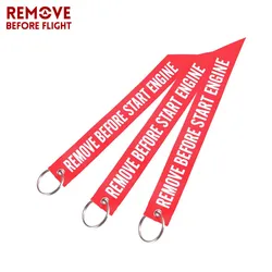 Remove Before Flight Streamer Key Chain Chaveiro Red Keychain Remove Before Start Engine Motorcycle Streamer Key Ring Jewelry
