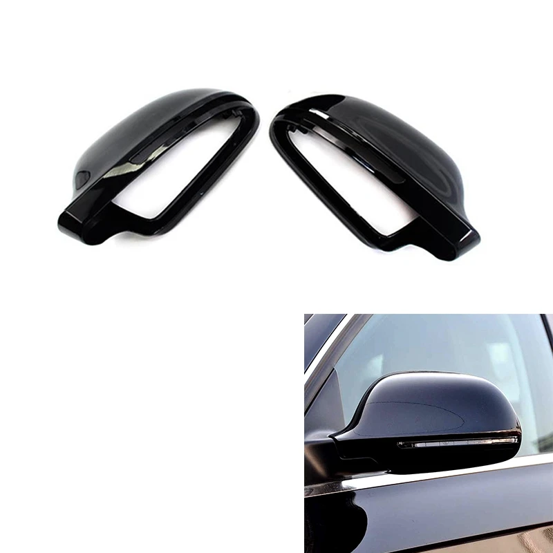 

Auto Door Side Mirrors Caps Rearview Mirror Cover For- A4 A4L A5 B8 A3 8P A6 C6 Q3 Car Styling