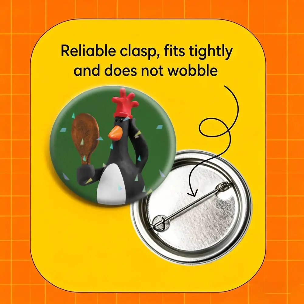 Funny F-Feathers McGraw Badges Niche Design Brooch for Backpack Lapel Pins Creative Accessories