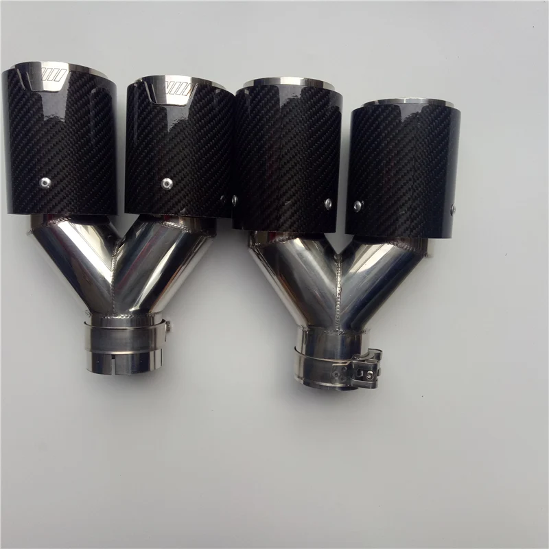 Car Styling M Logo TOP Quality Car Carbon Fiber Dual Exhaust End Tips Pipes For BM W M Performance Carbon Exhaust Dual Tail Tip