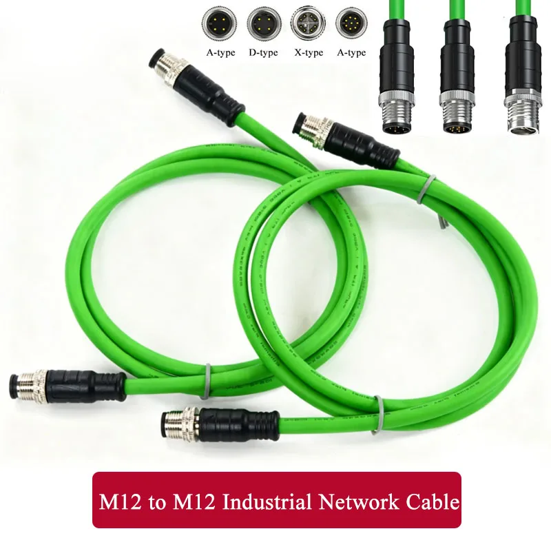 

M12 to M12 8Pin 4Pin A D X Type Industrial Network Cable M12 Aviation Plug Encoder Wire Male to Male to Female Connection Line