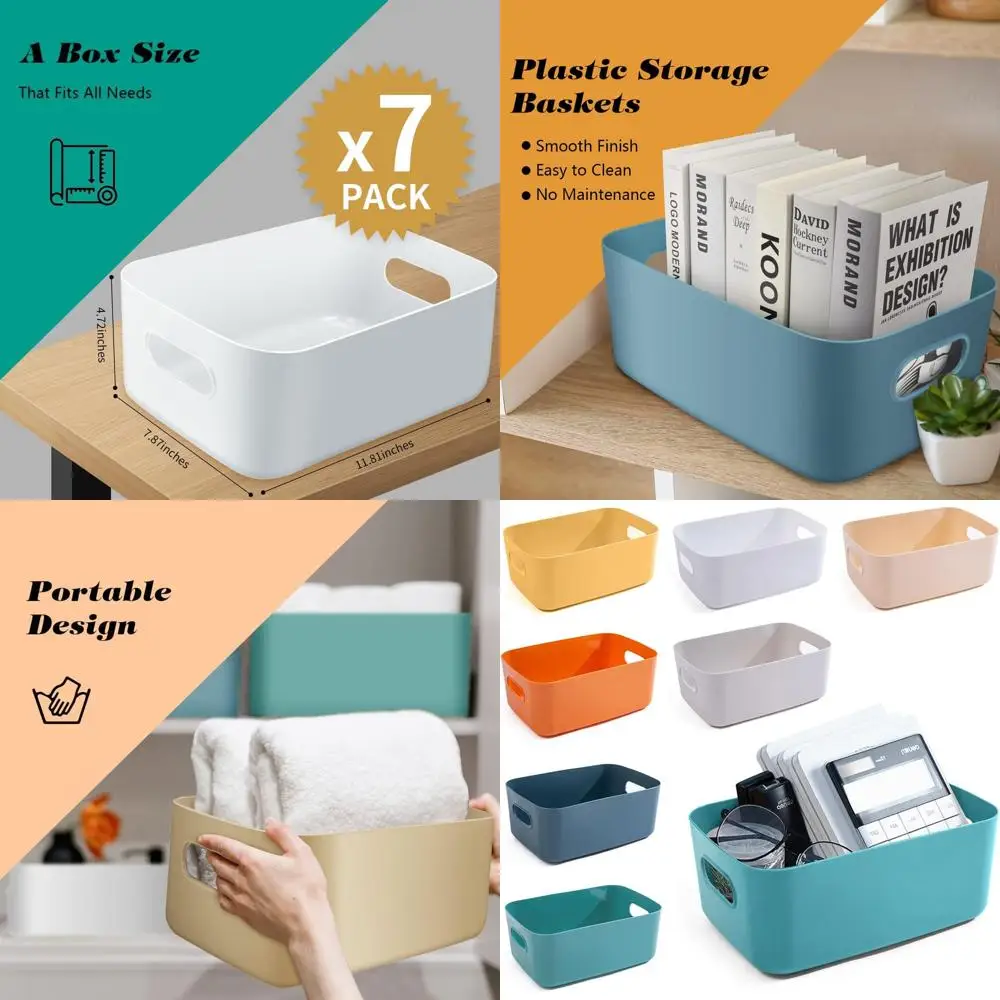 

Набор разноцветных контейнеров для хранения вещей объемом 7,2 л для эффективной организации дома, кухни и ванной комнаты