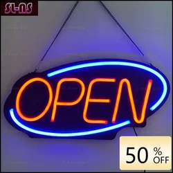 OPEN Neon Sign Light LED Wall Decoration Neon Lamp Bedroom Home Party Commercial Lighting Colorful Tube Club KTV Night Light OPE