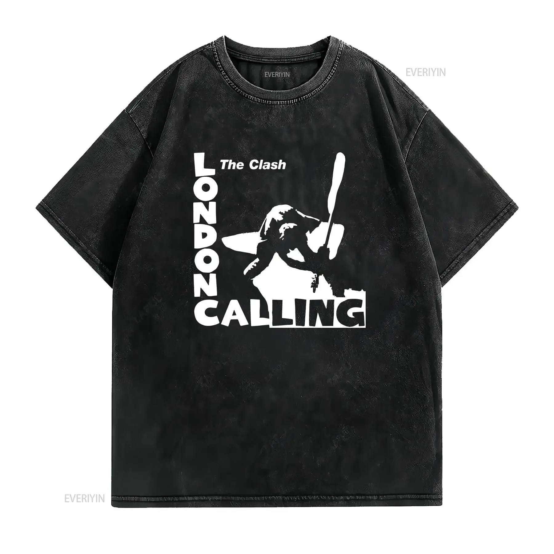 The Clash London Calling Punk Rock Band T Shirt Black S 3XL vintage Washed Comfortable Stylish streetwear Casual Breathable