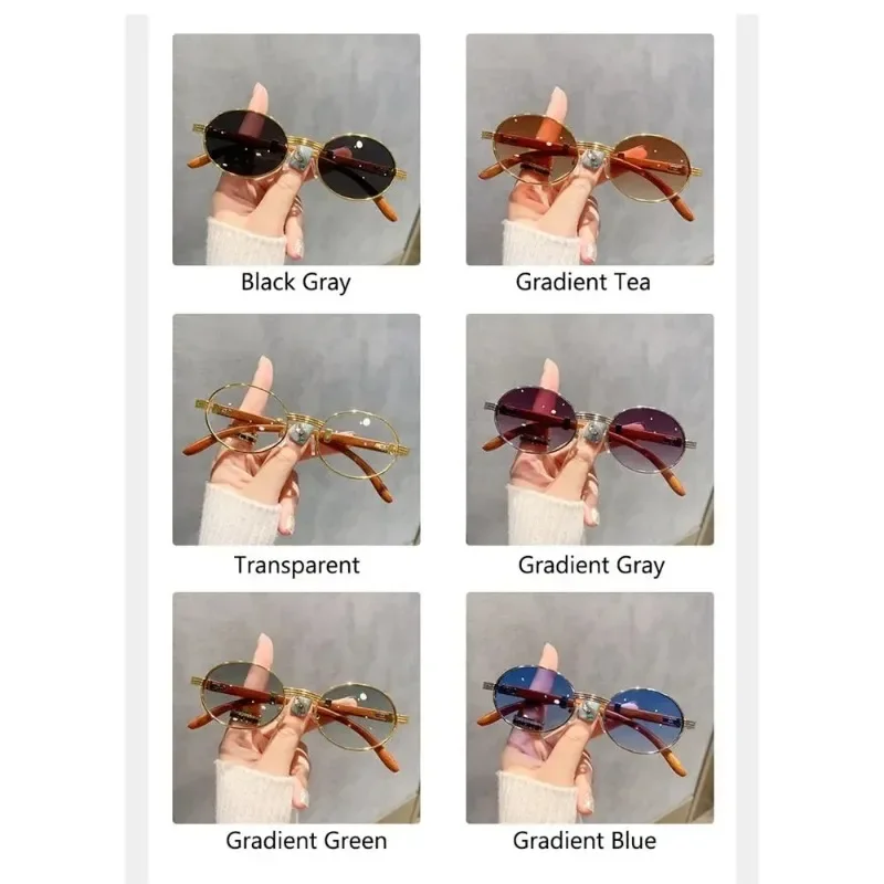 Fashion Small Frame Vintage Round Sunglasses Luxury Trendy UV400 Shades Classic Oval Sun Glasses for Women & Men view 4
