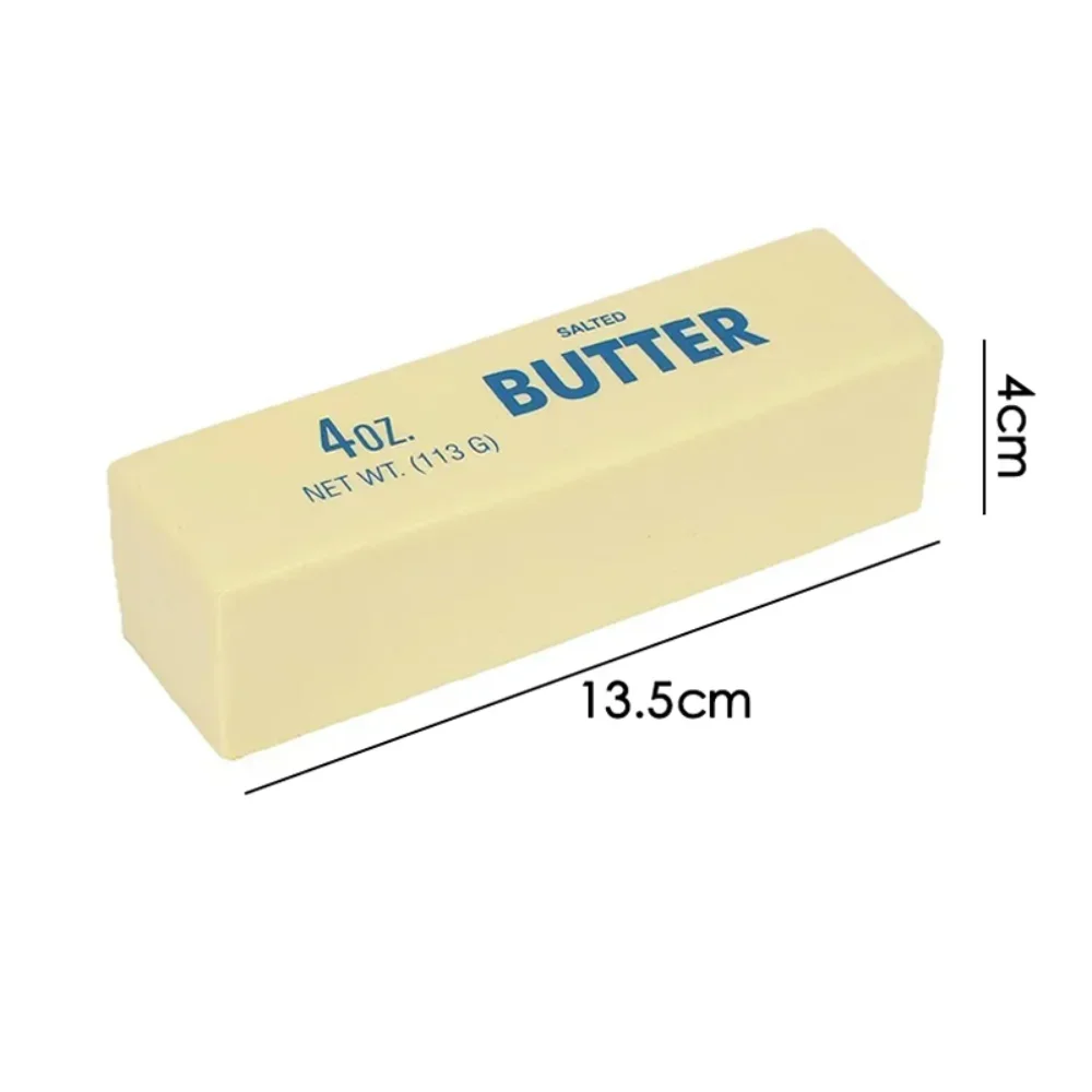 Soft Butter Sticks – 4 Oz Yellow Cream-Flavored Fake Butter Model for Pretend Play & Sensory Entertainment