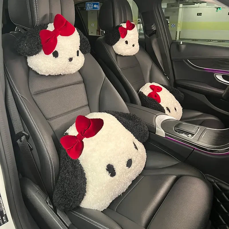 

Genuine Kawaii Sanrio Car Neck Pillow Waist Pillow Pochacco Cartoon New Cute Car Accessories Headrest Car Pillow Cute Girl Gift