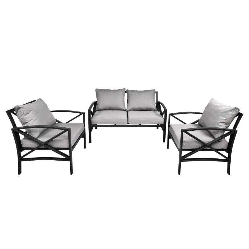 Outdoor leisure wrought iron sofa combination, garden hotel, business reception sofa, waterproof, industrial wind