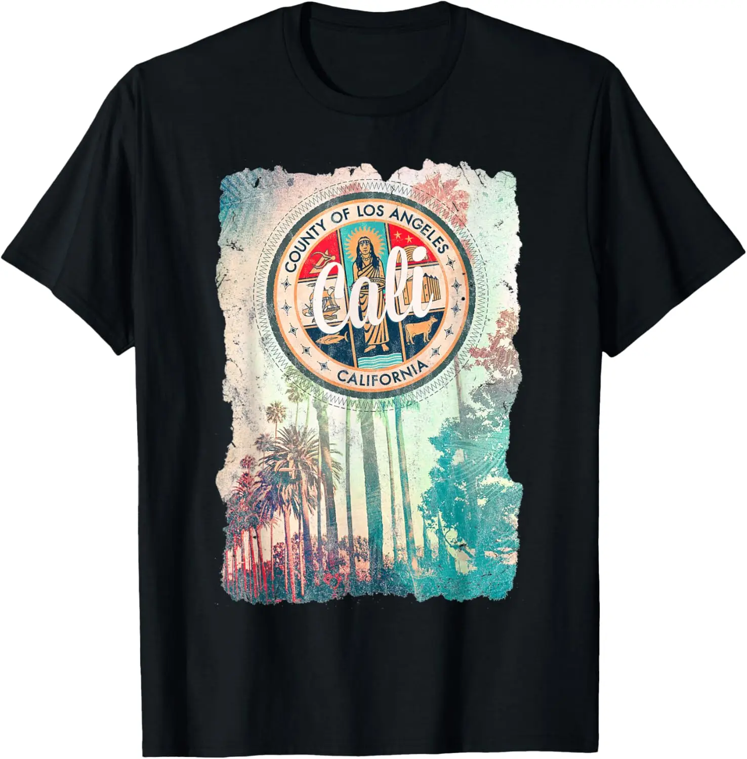 Los Angles California City Of Los Angles Cali Graphic Retro T-Shirt