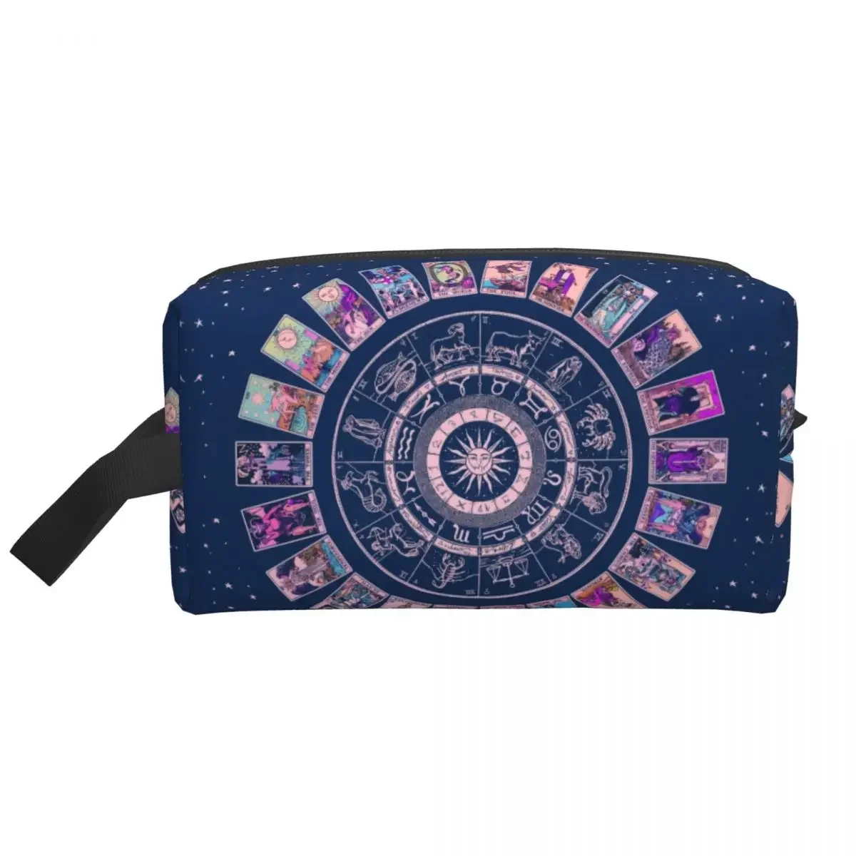 Pastel Goth Zodiac Astrologie Grafiek Toilettas Heks Grote Arcana Tarot Make-up Cosmetische Organizer Lady Opslag Dopp Kit Box