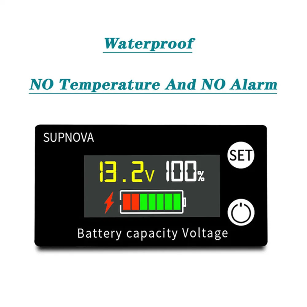 Battery Capacity Indicator DC 8V-100V Lead Acid Lithium LiFePO4 Car Motorcycle Voltmeter Voltage Gauge 12V 24V 48V 72V 6133A