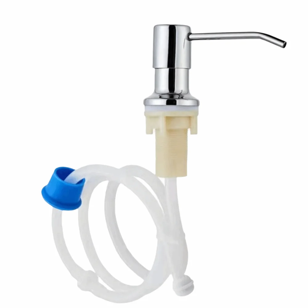 304 Stainless Steel Liquid Soap Dispenser Pump Refillable Heavy Duty Detergent Dispenser Extension Tube Easy Install