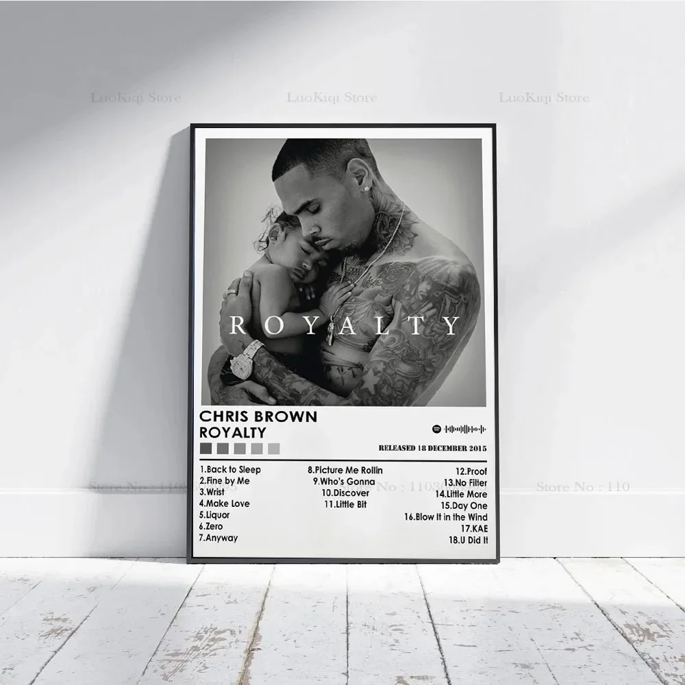 Music Album Cover Poster Prints Hot Chris Brown Breezy Hip Hop Tracklist Wall Art Picture Living Room Home Decor Canvas Painting
