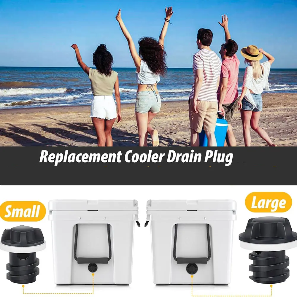 2 Pack Ice Chest Drain Stopper Replacement for Coolers with Silicone Seal ABS Construction Compatible 20QT 145QT