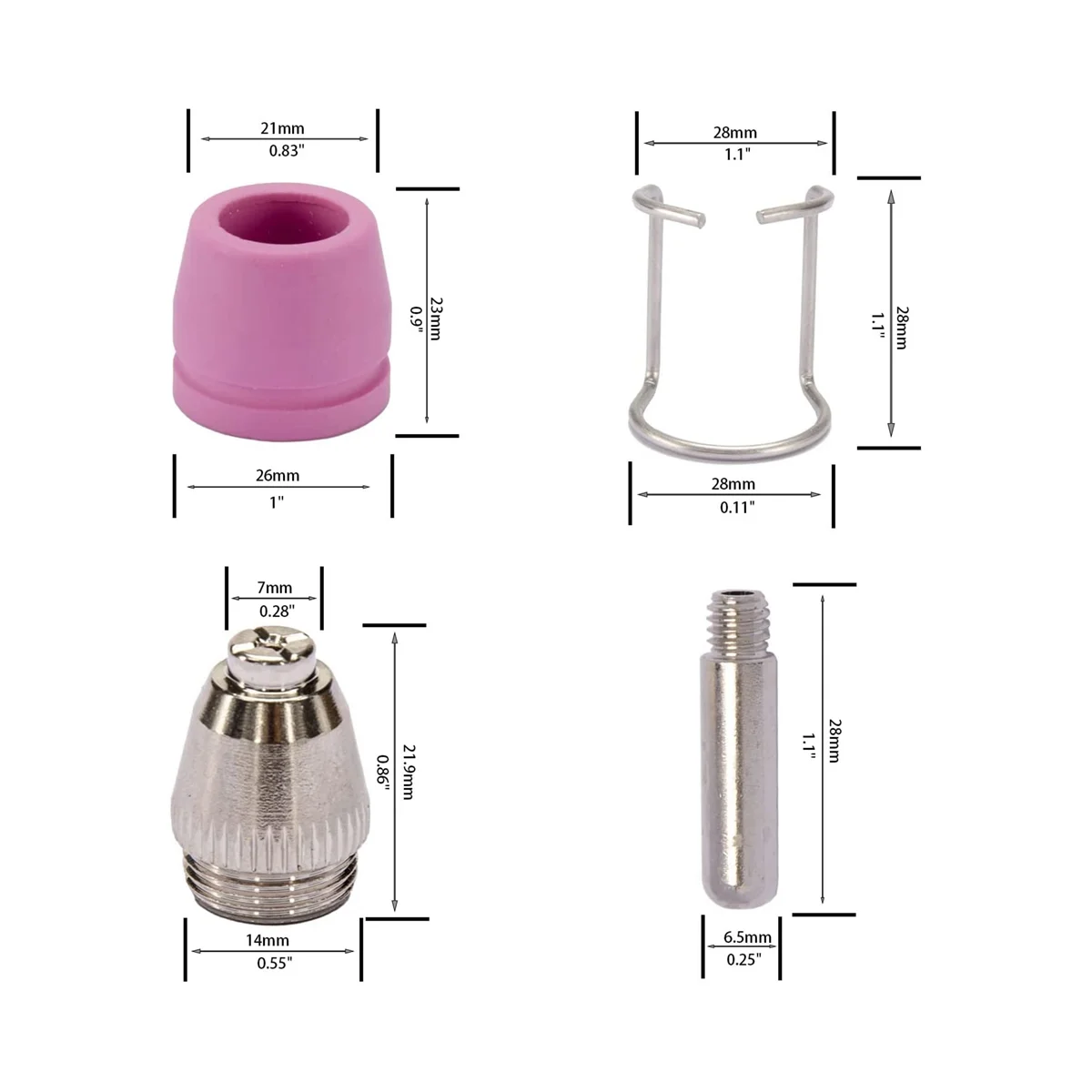 Cortador De Plasma E Tocha De Corte, Bicos De Ponta, Kit De Consumíveis, Acessórios, 50PK, AG60, SG-55, WSD-60