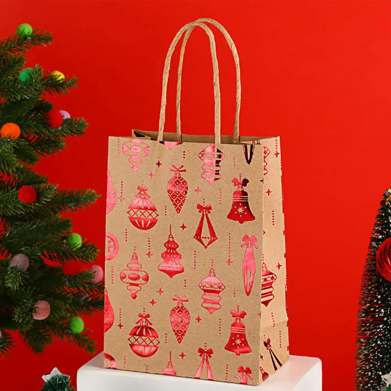 موضة عيد الميلاد ندفة الثلج ورقة حقيبة يد السنة الجديدة الزفاف هدية التسوق طقم مجوهرات أكياس 15x8x21 سنتيمتر كرافت أكياس الورق 48 قطعة/الوحدة