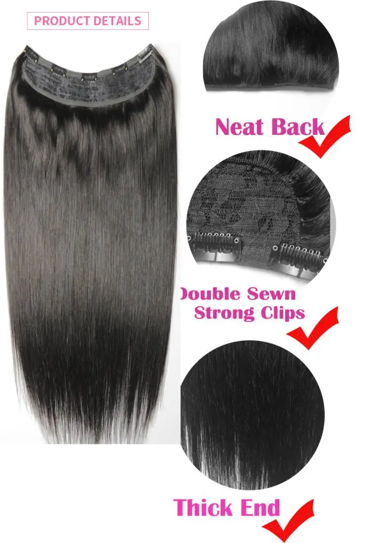 Clips In 100% Brazilian Real Human Hair Extensions 16
