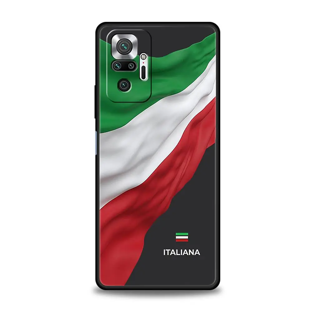 ITALY Flag Phone Case For Xiaomi Redmi Note 13 12 5G 11 10 Pro Plus 4G 9S 9 8 7 9T 13C 12C 10C 9C 9A Soft Silicone Cover