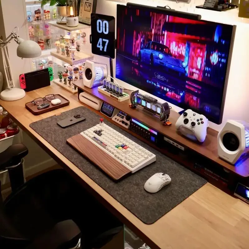 Solid wood large board e-sports table Double computer table Desktop bedroom Household two-person desk Large long desk Workbench