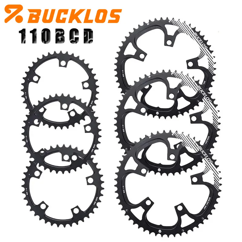 

Велосипедная цепная звездочка BUCKLOS 110BCD для шоссейных велосипедов, двойная, 34T/50T, 36/52T, 39T/53T, для 8/9/10/11-скоростных шатунов