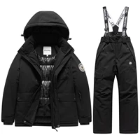 Winter Ski Children's Coat and Pants 2-Piece Set Warm Waterproof Boys Girls Outdoor Skiing Snowboarding Kids 2