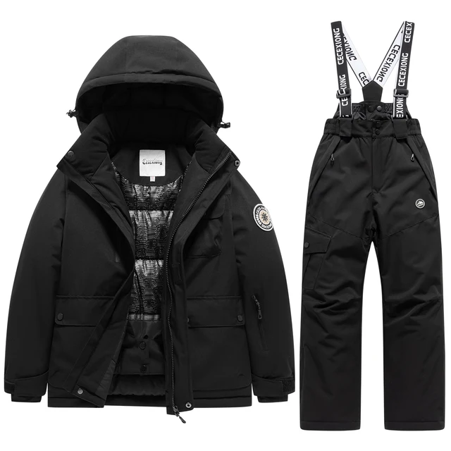 Winter Ski Children's Coat and Pants 2-Piece Set Warm Waterproof Boys Girls Outdoor Skiing Snowboarding Kids 2