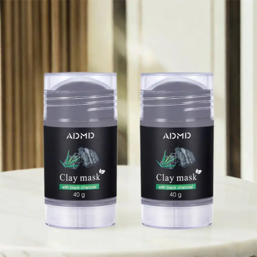 Masque de boue au charbon de bambou à Adsorption profonde, 2 pièces, bâton de raffinage des pores, absorbant l'huile, masque de contrôle de l'huile, bâton d'élimination des points noirs