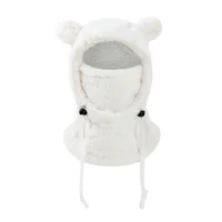 Integrated Cold-proof Hat and Scarf Winter Cold-proof Ear-protecting and Windproof Face Mask for Boys and Girls Aged 3 To 10Y 5