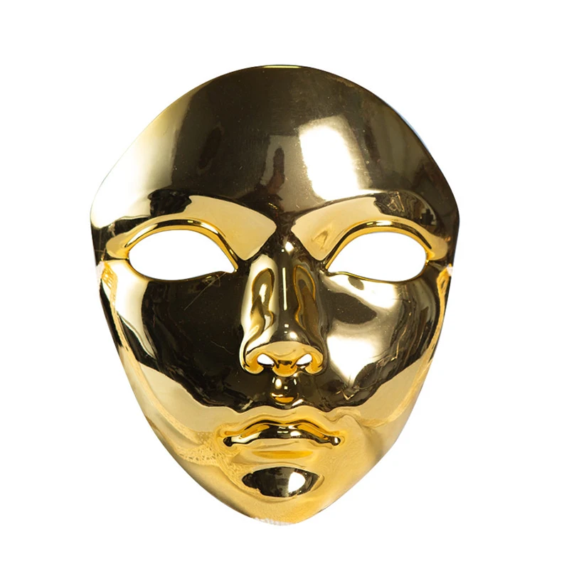 Gold Silver Plated Full Face Mask Ancient Chinese Beauty Style Cosplay Costume Props Wearable Masquerade Mask Party Halloween
