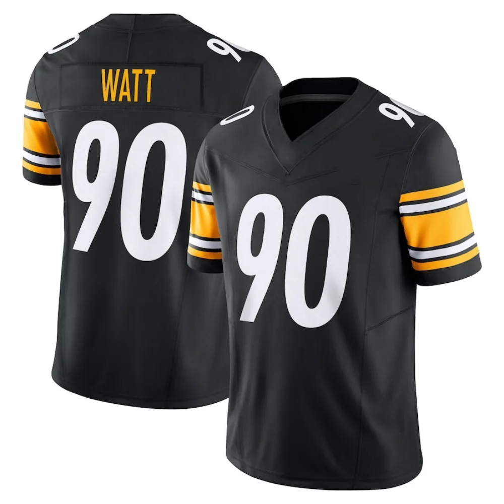 La última camiseta de fútbol popular para hombres con estampado 3d de Pittsburgh Steelers T.J. Ropa de camiseta de fútbol para hombres para deportes al aire libre de Watt