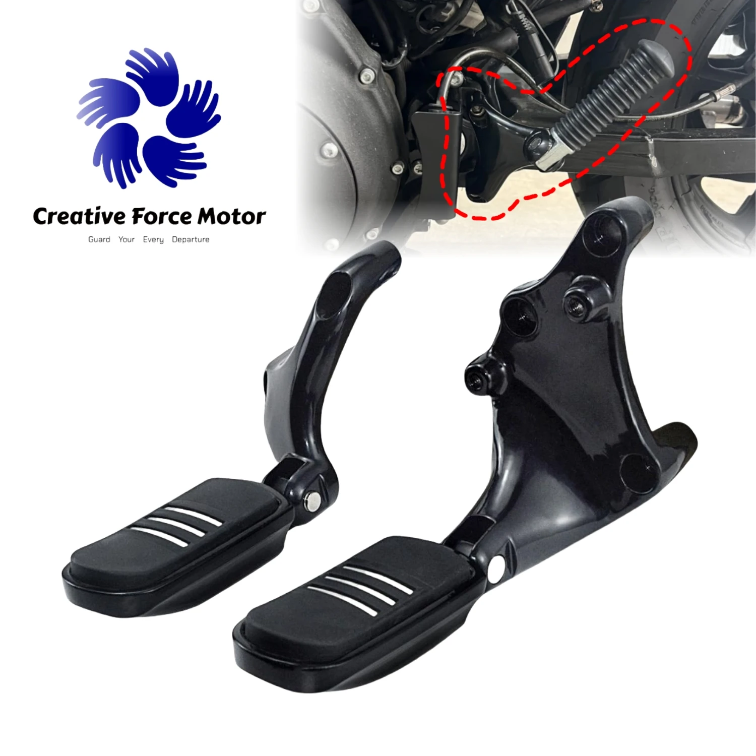 

Passenger Footrest Motorcycle Rear Foot Pegs Mount Kit Pedal For Harley Sportster 48 XL1200 Iron 883 Roadster SuperLow 2014-2022