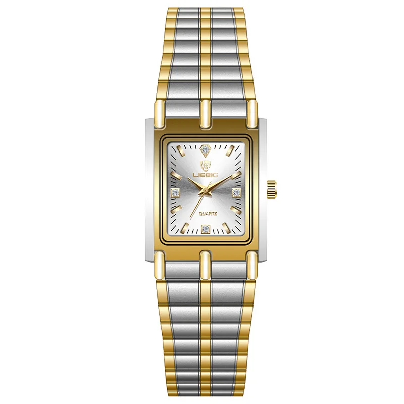 

Couple Quartz Watch for Men Women Classic Watches Gold Lovers Ladies Rectangle Reloj Male Business Man Clock Luxury Wristwatch