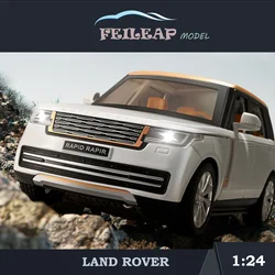 Simulation Alloy 1:24 Range Rover SUV Model Alloy Diecast Off Road Toys Vehicles Sound And Light Collective Voiture Miniature