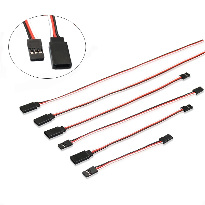 10pcs Servo Cable Male to Male Female Servo Extension Lead Cables RC Touch Wire 10/20/30/50cm for JR Futaba Helicopter RC Toy