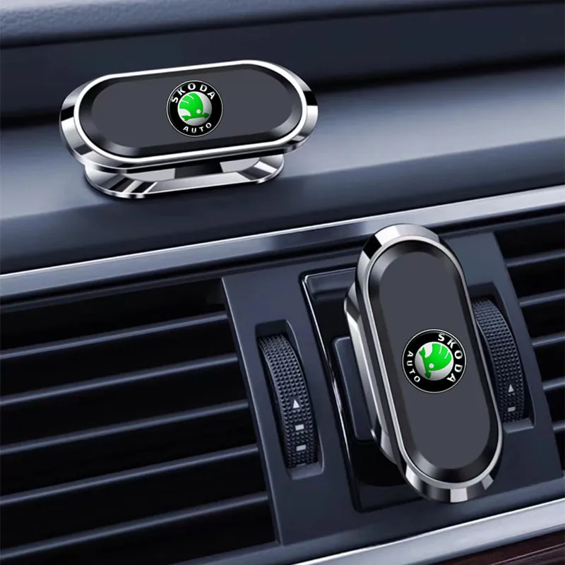 Magnetic Car Phone Holder 360 Rotatable Mini Strip Shape Stand For Skoda Octavia A5 A7 RS Fabia Superb Rapid Kodiaq Karoq