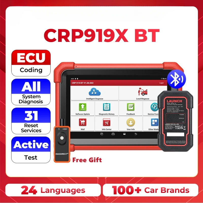 X431 CRP919X BT Diagnostic Tools 2 Scanner Automotive Code Reader ECU Coding Diagnosis  Scan  PRO  2024