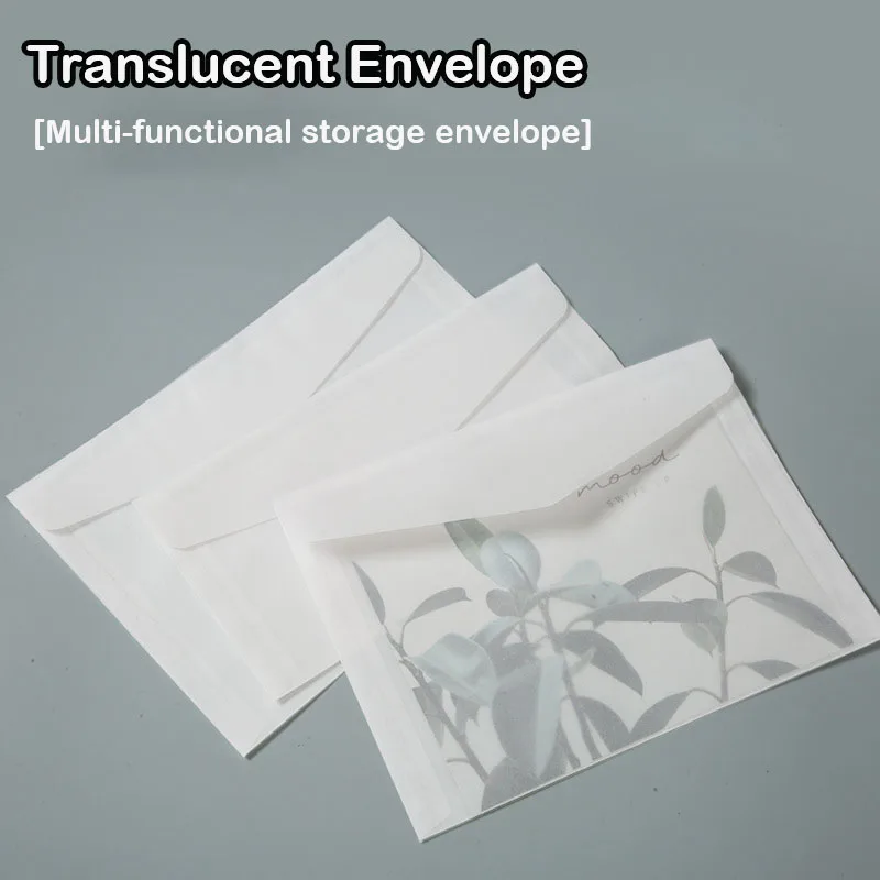 50pcs Translucent Blank Envelope Various sizes for Postcards Message cards Letters Business Wedding invitation Gift packaging