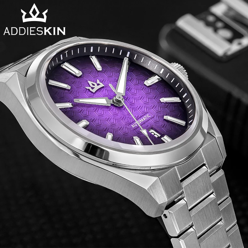 ADDIESKIN Watch Men Sapphire Embossed Mother-of-Pearl Dial ST2130 Mechanical Automatic Watch 200m Waterproof Wristwatch New K014