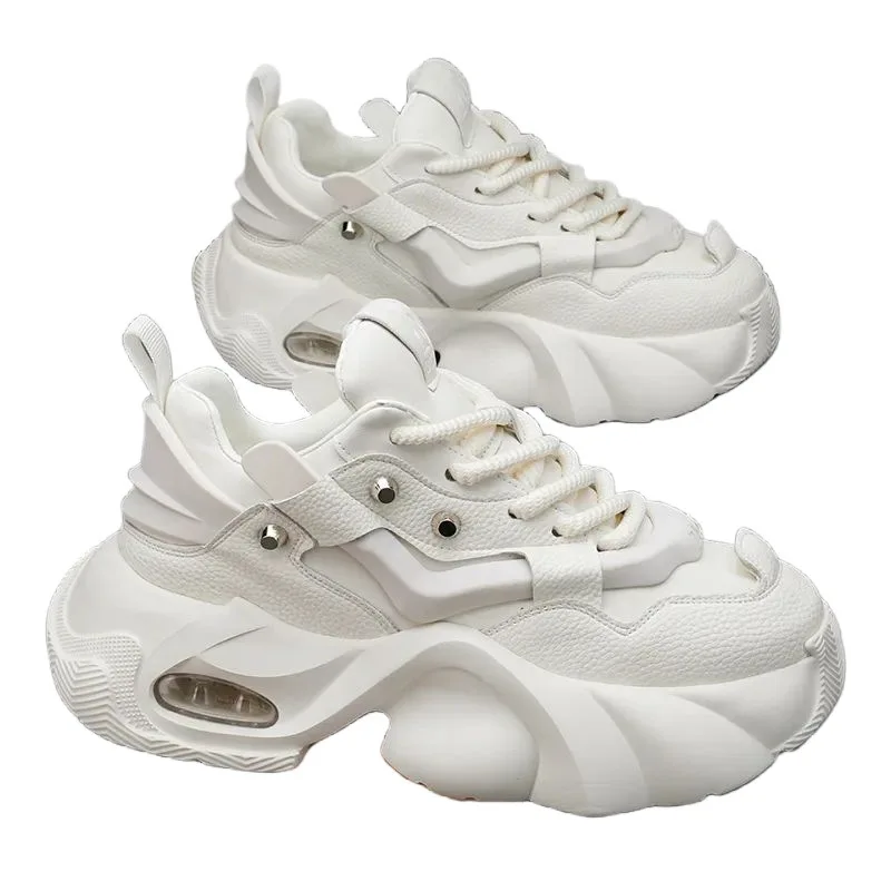 Zapatillas Chunky para Hombre 2026, Zapatos Deportivos Cómodos con Plataforma para Exteriores, con Cordones, Novedad, Zapatos Masculinos que Aumentan la Estatura