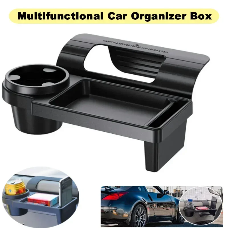 

Car Organizer Box Multifunctional Hanging Storage Rack with Cup Holder Drink Holder Side Door Window Phone Slot For Car Interior